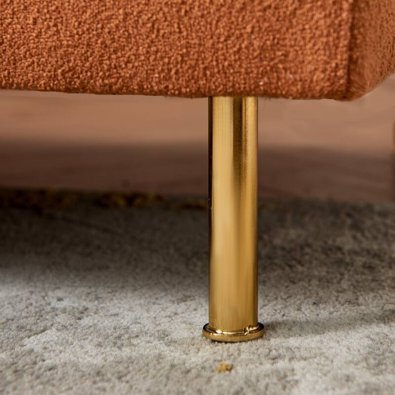 92"Teddy Fabric Sofa, Modern Corner Sectional Sofa with Support Pillow